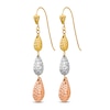 Thumbnail Image 2 of Teardrop Dangle Earrings 14K Tri-Tone Gold