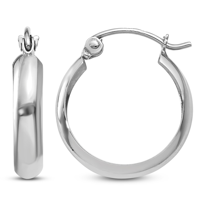 Hoop Earrings 14K White Gold