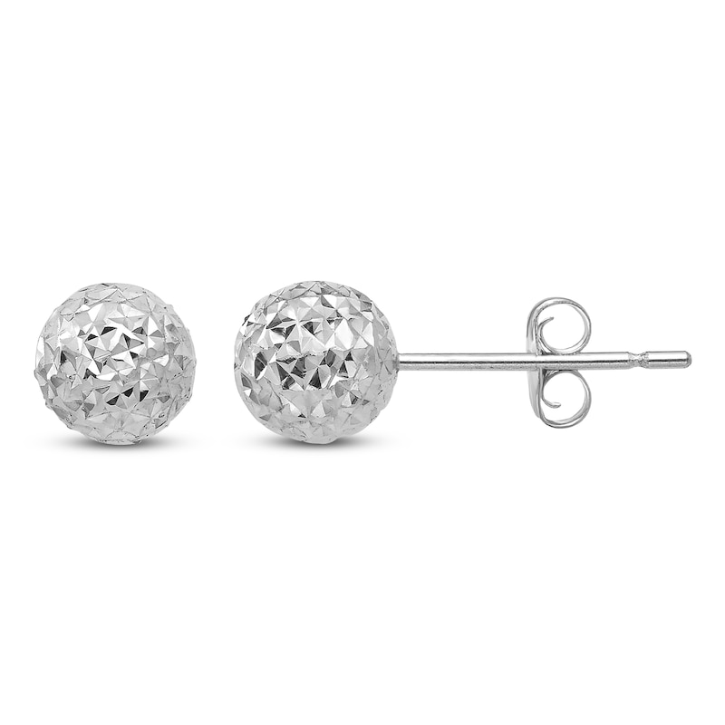 Diamond-Cut Ball Stud Earrings 14K White Gold | Jared