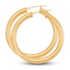 Thumbnail Image 2 of Round Tube Hoop Earrings 14K Yellow Gold 40mm