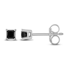 Thumbnail Image 2 of Black Diamond Solitaire Stud Earrings 1/4 ct tw Princess 10K White Gold