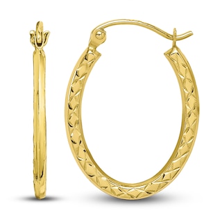 Hollow Oval Hoop Earrings 10K Yellow Gold | Jared