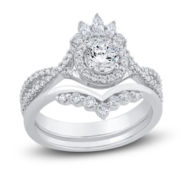 Diamond Bridal Set 1 ct tw Round/Marquise 14K White Gold