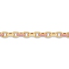 Thumbnail Image 2 of Italia D'Oro Oval Link Bracelet Pink Enamel 14K Yellow Gold 7.5&quot;