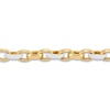 Thumbnail Image 2 of Italia D'Oro Oval Link Bracelet White Enamel 14K Yellow Gold 7.5&quot;