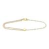 Thumbnail Image 1 of Paperclip/Rolo Heart Bracelet 14K Yellow Gold 7.3&quot;