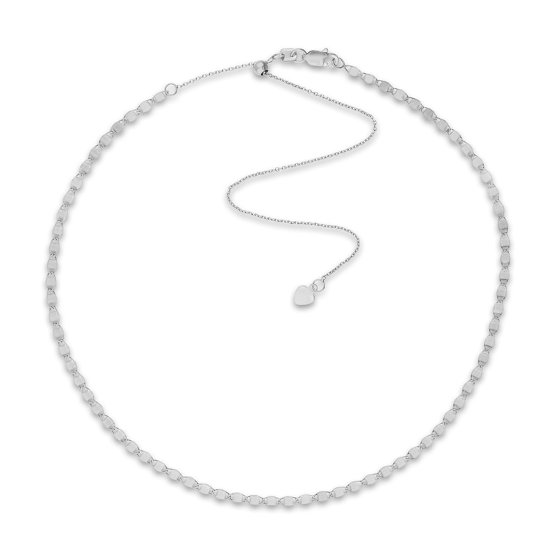 Main Image 1 of Solid Valentino Chain Choker 14K White Gold 11.5&quot; Adj.