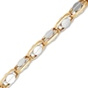 Thumbnail Image 1 of LUSSO by Italia D'Oro Men's Screw Link Bracelet 14K Two-Tone Gold 8.47"