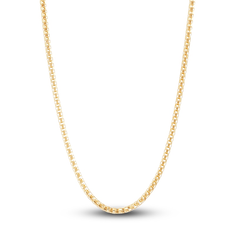 LUSSO by Italia D'Oro Popcorn Chain Necklace 14K Yellow Gold 24" 3mm