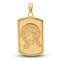LUSSO by Italia D'Oro Men's Religious Charm 14K Yellow Gold