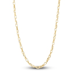 LUSSO by Italia D'Oro Men's Nugget Link Chain Necklace 14K Yellow Gold 22&quot; 6mm