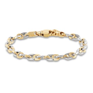 14k Yellow Gold Solid Oval Link Bracelet - deJonghe Original Jewelry