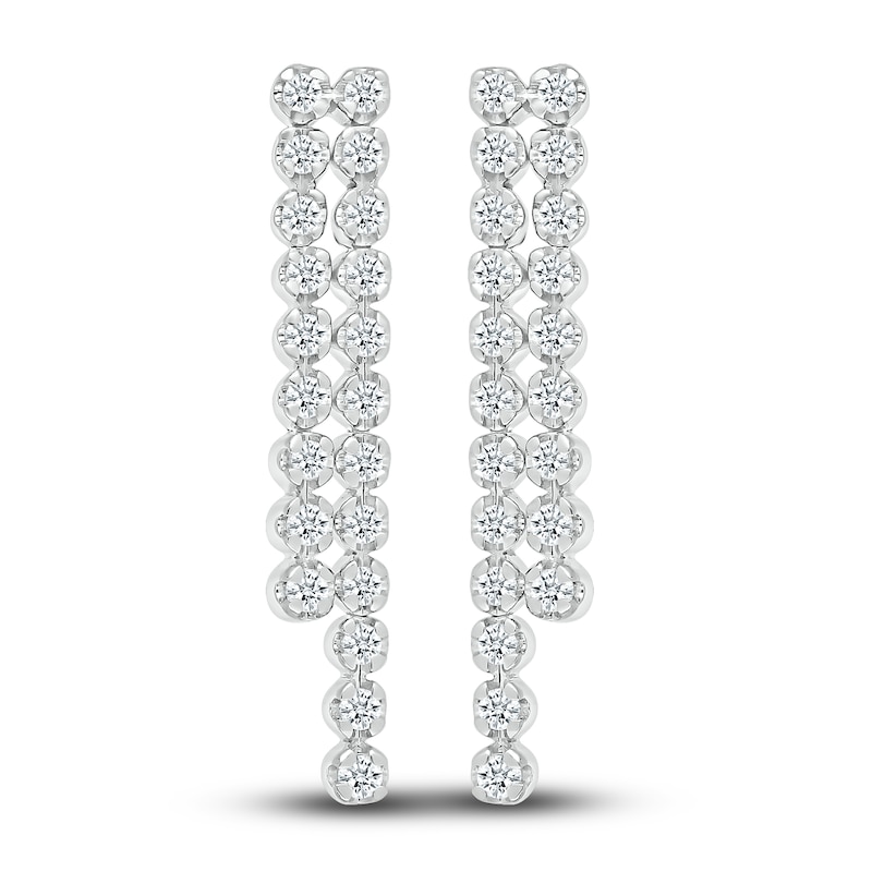 Main Image 1 of Diamond Dangle Earrings 1/2 ct tw Round 10K White Gold