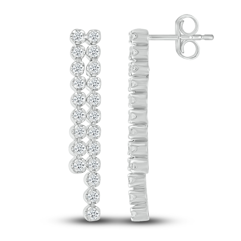 Main Image 2 of Diamond Dangle Earrings 1/2 ct tw Round 10K White Gold