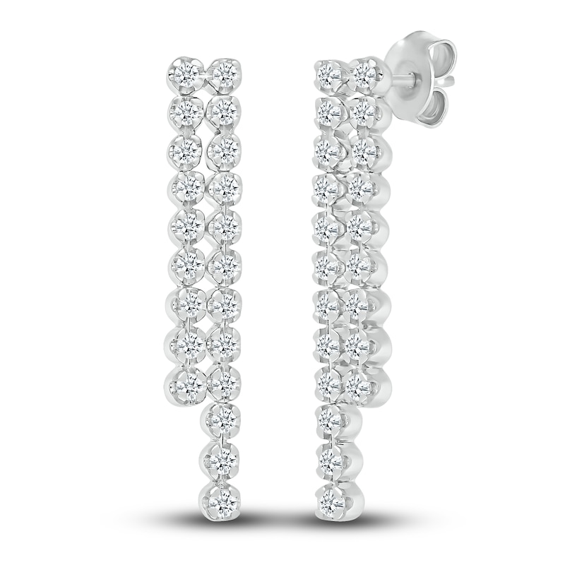 Main Image 3 of Diamond Dangle Earrings 1/2 ct tw Round 10K White Gold