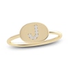 Thumbnail Image 0 of Juliette Maison Diamond Engravable Initial Signet Ring 1/15 ct tw Round 10K Yellow Gold