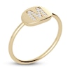 Thumbnail Image 1 of Juliette Maison Diamond Engravable Initial Signet Ring 1/15 ct tw Round 10K Yellow Gold