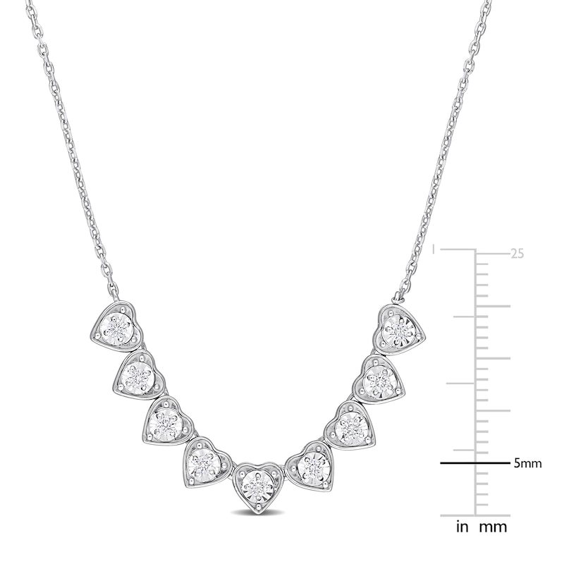 Main Image 4 of Diamond Heart Necklace 1/4 ct tw Round 14K White Gold 17&quot;