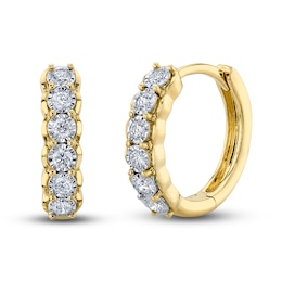 Shy Creation Diamond Huggie Earrings 1/5 ct tw Round 14K Yellow Gold SC55022791
