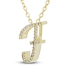 Thumbnail Image 2 of Diamond Initial F Pendant Necklace 1/10 ct tw Round 10K Yellow Gold 18&quot;