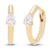 Thumbnail Image 2 of Diamond Huggie Hoop Earrings 1/5 ct tw Pear 10K Yellow Gold