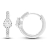 Thumbnail Image 1 of Diamond Huggie Hoop Earrings 1/3 ct tw Pear/Round 10K White Gold