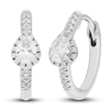 Thumbnail Image 2 of Diamond Huggie Hoop Earrings 1/3 ct tw Pear/Round 10K White Gold