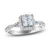 Thumbnail Image 1 of Vera Wang WISH Diamond Engagement Ring 1-1/5 ct tw Princess/Round 14K White Gold