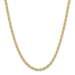 Solid Glitter Rope Necklace 14K Yellow Gold 22&quot; 3.0mm