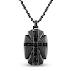 Thumbnail Image 1 of 1933 by Esquire Men's Natural Black Spinel Cross Pendant Necklace Black Ruthenium-Plated Sterling Silver 22&quot;