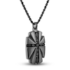 Thumbnail Image 2 of 1933 by Esquire Men's Natural Black Spinel Cross Pendant Necklace Black Ruthenium-Plated Sterling Silver 22&quot;