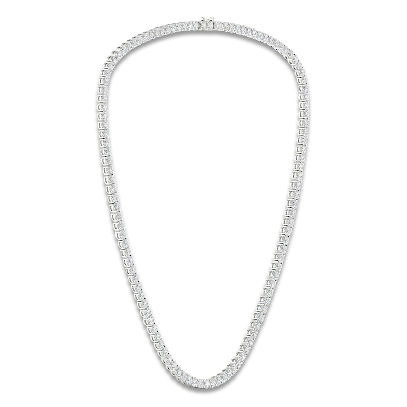 Main Image 3 of Lab-Created Diamond Tennis Necklace 20 ct tw 14K White Gold