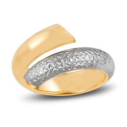 Italia D'Oro Diamond-Cut Bypass Ring 14K Yellow Gold