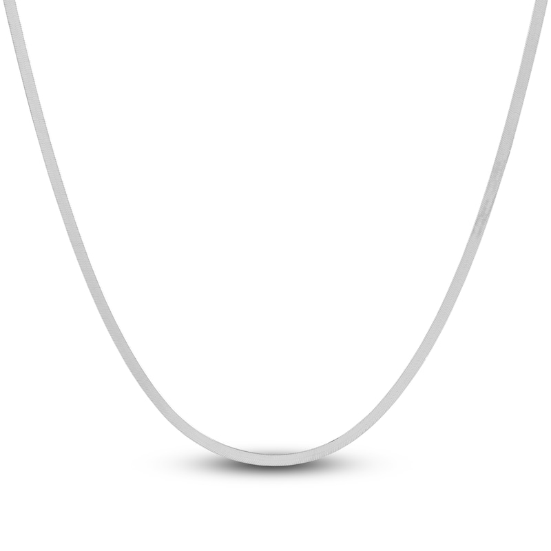 Main Image 1 of Italia D'Oro Herringbone Necklace 14K White Gold 2.9mm