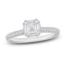 Diamond Engagement Ring 3/4 ct tw Baguette-cut 14K White Gold