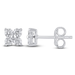 Diamond Earrings 1/2 ct tw Round 14K White Gold