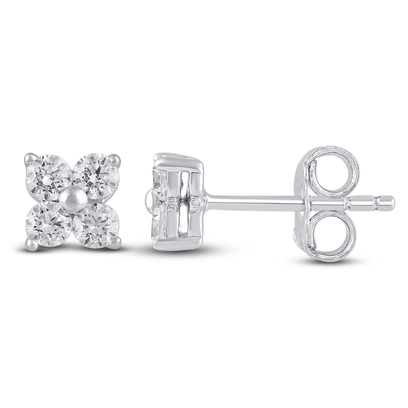 Main Image 1 of Diamond Earrings 1/2 ct tw Round 14K White Gold