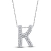 Thumbnail Image 1 of Diamond Letter K Necklace 1/20 ct tw Round 14K White Gold 18&quot;