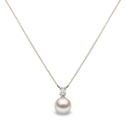 Yoko London South Sea Cultured Pearl Pendant Necklace 1/6 ct tw Diamonds 18K Yellow Gold 16&quot;