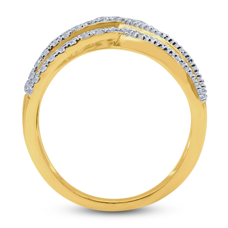 Main Image 2 of Diamond Ring 1 ct tw Round/Baguette 14K Yellow Gold