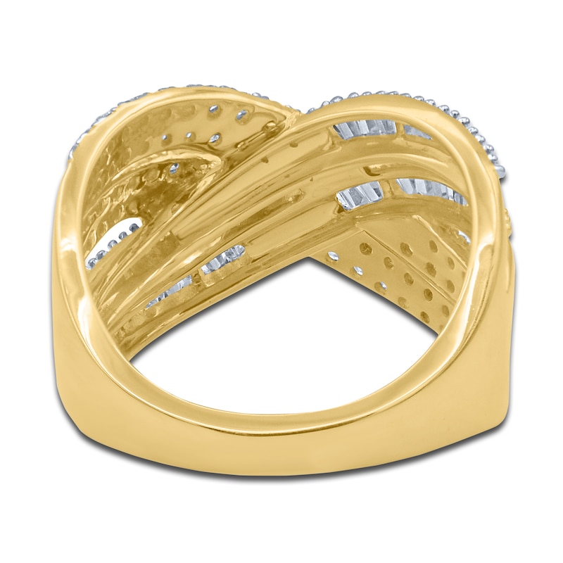 Main Image 3 of Diamond Ring 1 ct tw Round/Baguette 14K Yellow Gold