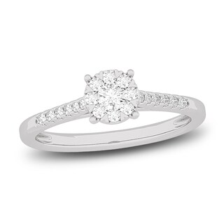 Diamond Promise Ring 1/5 ct tw Round 10K White Gold