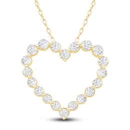 Diamond Heart Pendant Necklace 1/2 ct tw 10K Yellow Gold 18&quot;
