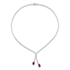 Thumbnail Image 1 of Le Vian Couture Oval-Cut Natural Purple Sapphire Dangle Necklace 1-1/3 ct tw Diamonds 18K Vanilla Gold