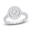 Thumbnail Image 0 of Diamond Double Halo Engagement Ring 3/4 ct tw 14K White Gold