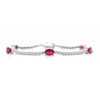 Thumbnail Image 1 of Oval-Cut Natural Ruby & Diamond Tennis Bracelet 3/8 ct tw 18K White Gold