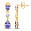 Thumbnail Image 2 of Kallati Natural Tanzanite & Diamond Dangle Earrings 1/20 ct tw 14K Yellow Gold