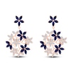 Thumbnail Image 2 of Kallati Natural Blue Sapphire & Diamond Flower Dangle Earrings 1/2 ct tw 18K Rose Gold