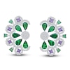 Thumbnail Image 1 of Kallati Natural Tsavorite Garnet, Natural Green & Purple Sapphire Earrings 1-1/2 ct tw Diamonds 14K White Gold