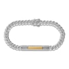 Thumbnail Image 1 of 1933 by Esquire Men's Diamond Curb Chain ID Bracelet 1/4 ct tw 10K Yellow Gold & Sterling Silver 8.5&quot;